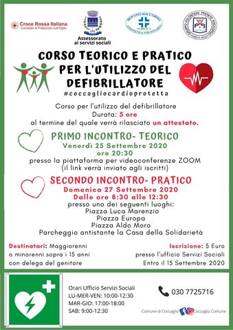 Corso teorico e pratico per l'utilizzo del defibrillatore