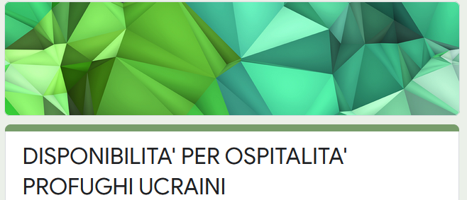 Disponibilita' per ospitalita' profughi ucraini