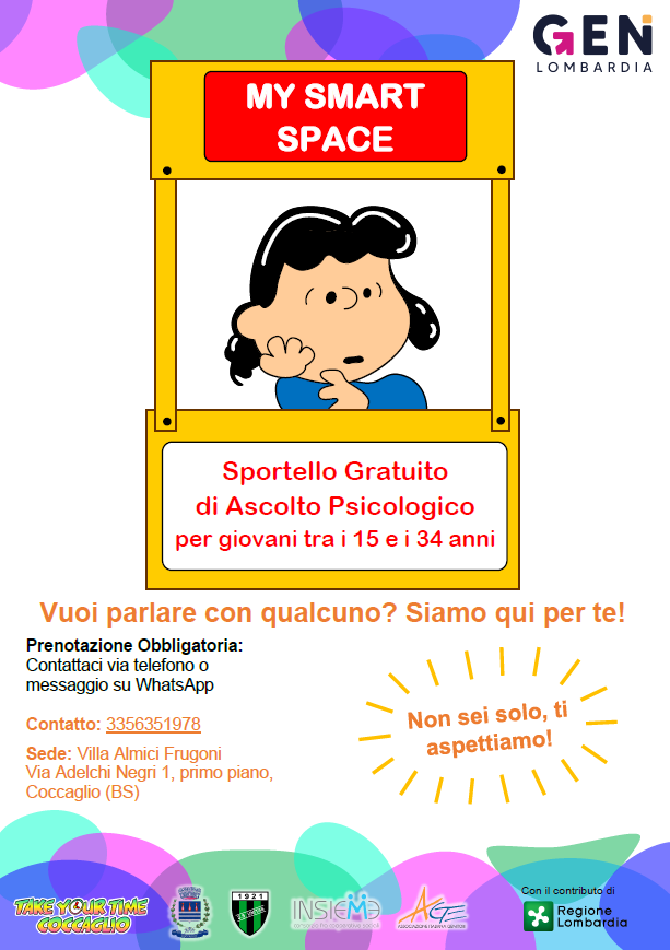 MY SMART SPACE - Sportello Gratuito di Ascolto Psicologico per giovani tra i 15 e i 34 anni