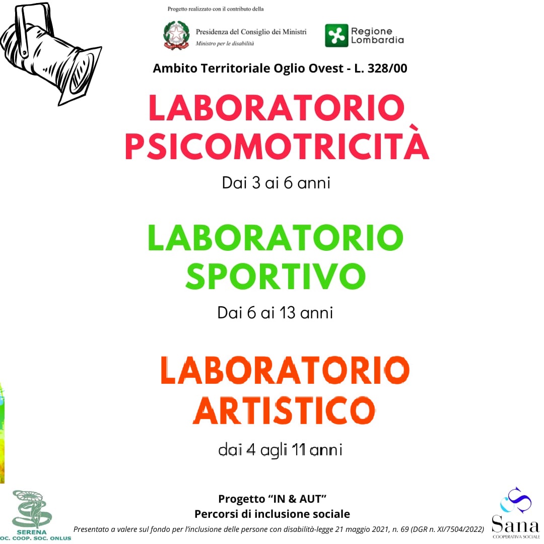 LABORATORI per bambini e ragazzi dai 3 agli 13 anni - Lezioni gratuite