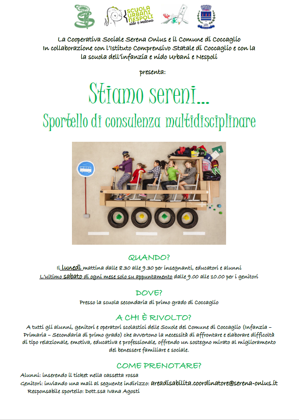 Stiamo sereni… Sportello di consulenza multidisciplinare