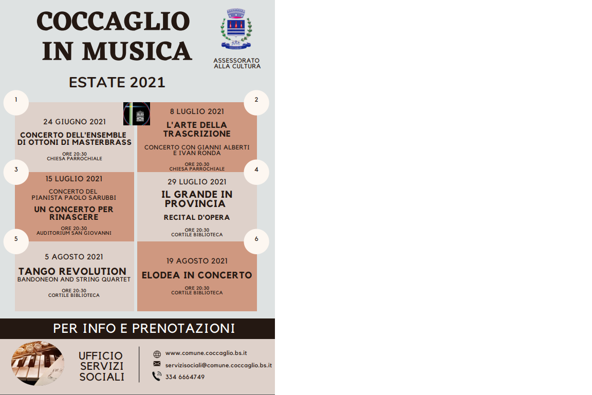 COCCAGLIO IN MUSICA ESTATE 2021
