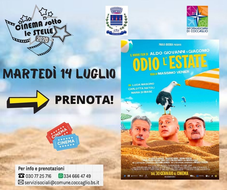cinema sotto le stelle 2020 - RIPROGRAMMAZIONE DEL FILM "IO ODIO L'ESTATE"